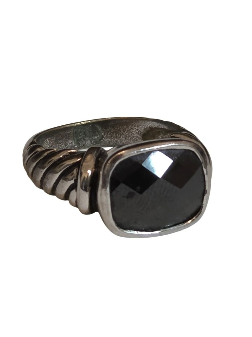Premier Designs Silver Tone Black Faced Midnight Ring Size 7
